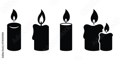 Candle icon vector illustration on white background. Candle icon. simple flat style icon.