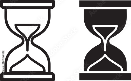 Two hourglass icons showing time passing symbolizing urgency and countdown
