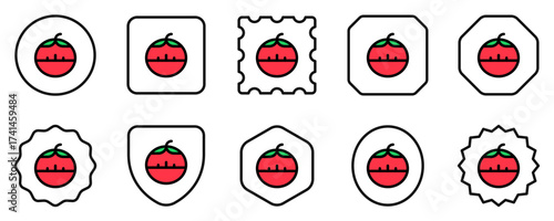 Editable vector pomodoro timer icon. Part of a big icon set family. Perfect for web and app interfaces, presentations, infographics, etc