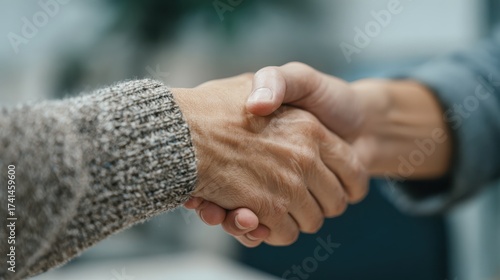 Wallpaper Mural Business collaboration event office setting handshake close-up professional environment positive interaction Torontodigital.ca