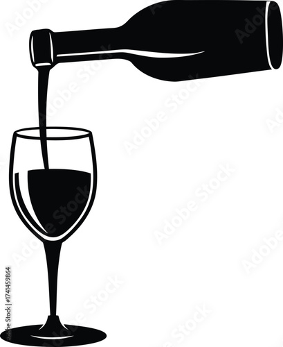 Wine Pouring Silhouette