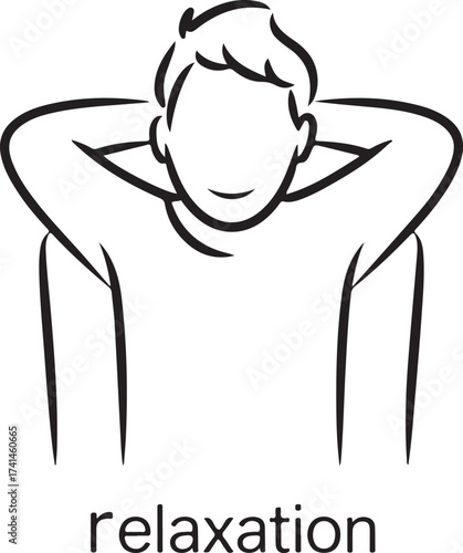 Relaxation Line Art Image on Clear Background