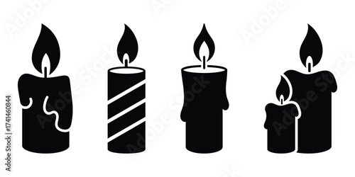 Candle icon vector illustration on white background. Candle icon. simple flat style icon.