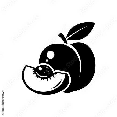 “A minimalist black and white vector illustration of a computer RAM chip icon. The design features a rectangular microchip with rounded corners, detailed with small contact pins on both sides, and the
