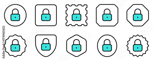 Editable vector lock padlock encryption password icon. Part of a big icon set family. Perfect for web and app interfaces, presentations, infographics, etc