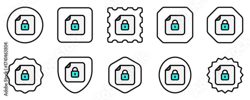 Editable vector password protected file icon. Part of a big icon set family. Perfect for web and app interfaces, presentations, infographics, etc
