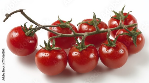 Wallpaper Mural Fresh red tomatoes on stem isolated against white background Torontodigital.ca