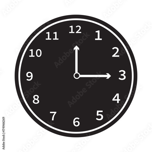 o clock at 12 vector design icon.
