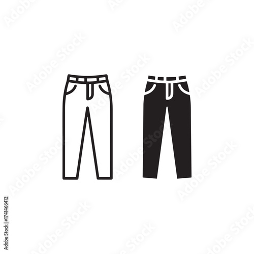 Pair of jeans icon outline and silhouette apparel clothing style fashion