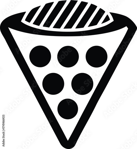 Wallpaper Mural Stylized black and white pizza slice icon featuring pepperoni and crust perfect for food service menus or culinary branding Torontodigital.ca