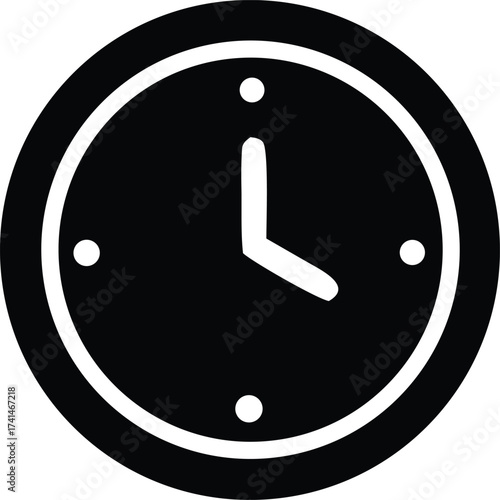 Wallpaper Mural Classic analog clock face icon with hour and minute hands indicating timekeeping and punctuality Torontodigital.ca