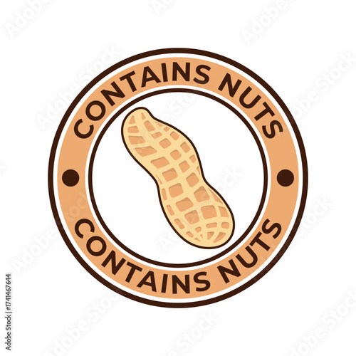 Contains nuts free badge or logo vector template.