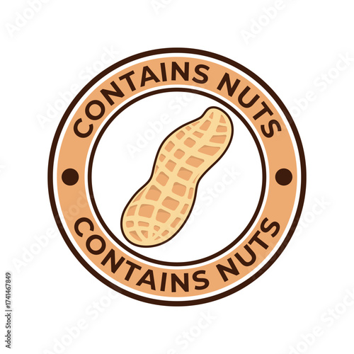 Contains nuts free badge or logo vector template.