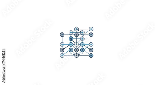 Fotografia Abstract Geometric Structure with Connected Nodes and Lines.