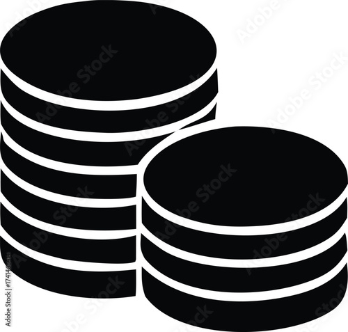 Stack of coins icon symbolizing wealth finance and savings money concept for financial business and investment