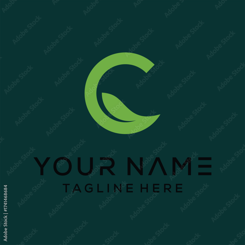 Fototapeta premium Letter C leaf logo icon design template vector. Symbol, alphabet, botanical, natural C letter logo design.