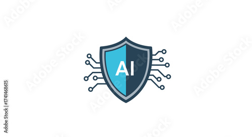 Free Download Digital AI Shield with Circuitry and Artificial Intelligence Symbol. - GFXLoad