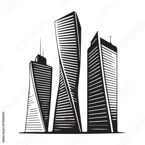 Building line icon, collection of vector icons, various institutions in a minimalist design style, containing house, office, bank, school, hotel, shop, ,vector illustration EPS 10.