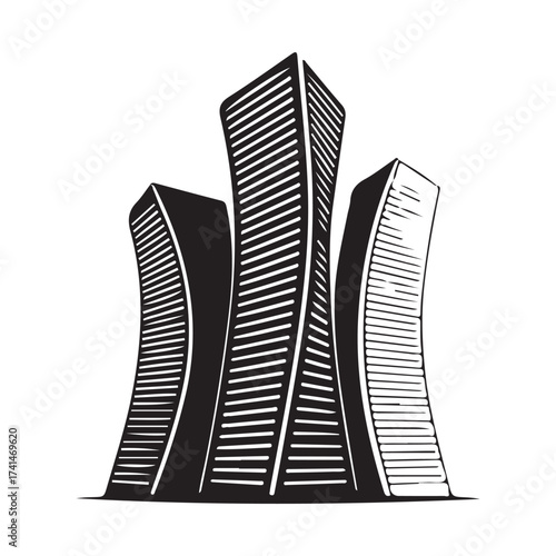 Building line icon, collection of vector icons, various institutions in a minimalist design style, containing house, office, bank, school, hotel, shop, ,vector illustration EPS 10.