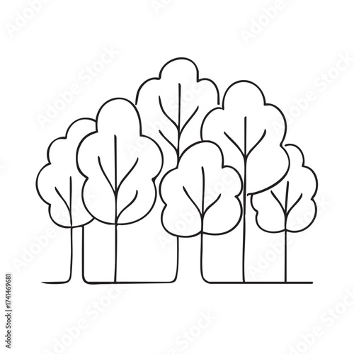 Tree group outline drawing