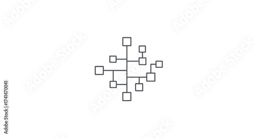Simple Hand-Drawn Network Diagram with Connected Squares.