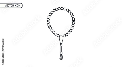 Islamic Prayer Beads with Tassel Icon.