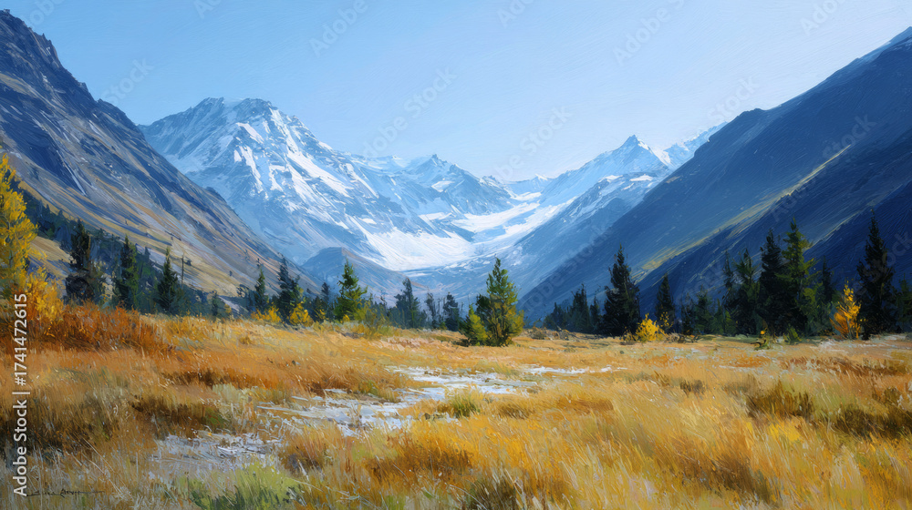 Fototapeta premium Vibrant mountain landscape in autumn — nature's palette