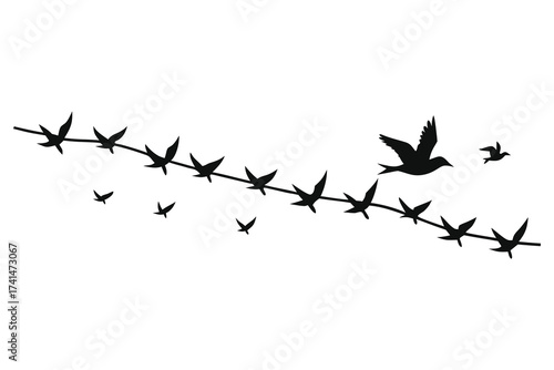 Holocaust Remembrance Barbed Wire to Birds Vector