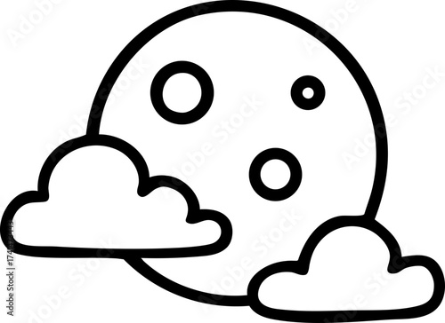 Moon and Clouds Illustration