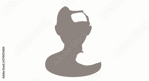 Abstract Human Head Silhouette with White Thought or Idea.