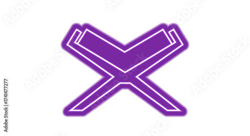 Illuminated Purple Quran Stand Icon with Neon Glow.
