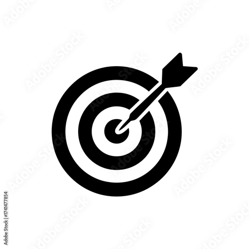 Vector art of dart board with dart in bullseye