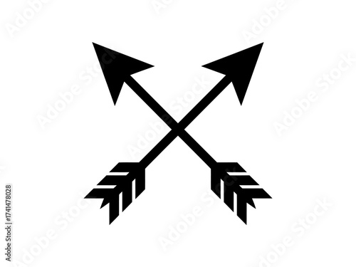 Vector art of two crossed arrows, a symbol of direction and aim