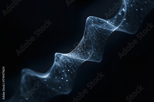 Delicate glowing fractal web shimmers softly in dark space with radiant beauty