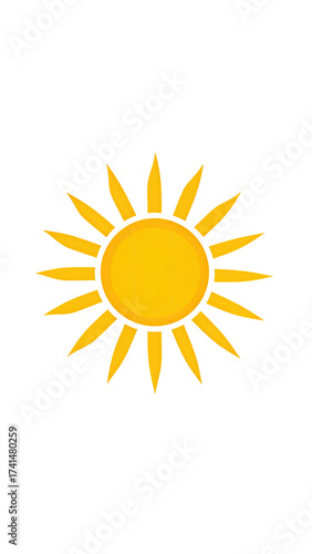 A stylized, pixelated sun graphic.  Bright yellow sun with radiating, pointed rays