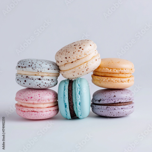 colorful macaroons eclair, creamy, sweetmeat