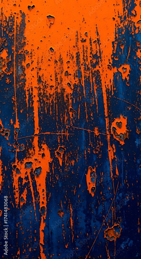 Fototapeta premium Abstract Orange and Blue Texture - A Striking Visual Composition.
