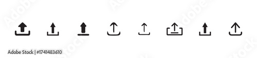 Upload icon set, web icon set . icons collection, upload button icon, file upload icon, upload line icon for apps and websites,  vector illustration EPS 10.
