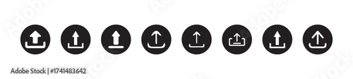 Upload icon set, web icon set . icons collection, upload button icon, file upload icon, upload line icon for apps and websites,  vector illustration EPS 10.