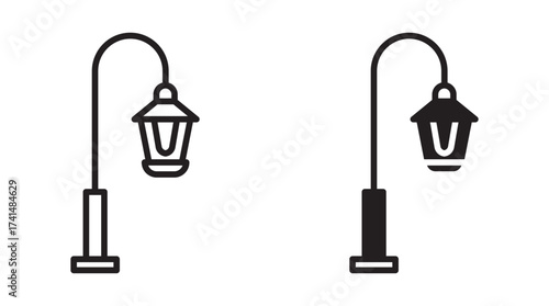 Street lamp icon, vector illustration . 