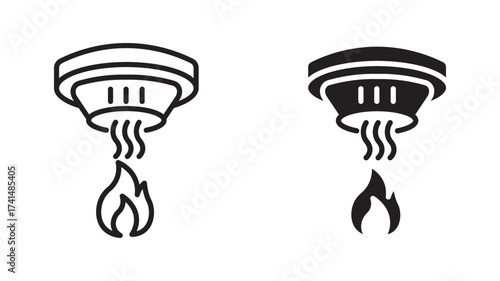 Fire smoke detector icon , vector illustration .
