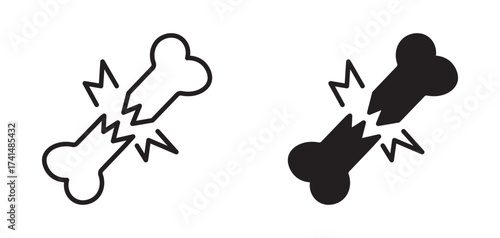 Bone fracture icon set, vector illustration . 