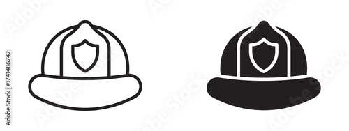 Firefighter hat icon, vector illustration . 