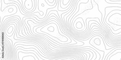 Topographic map background geographic line map with seamless ornament design. The black on white contours vector topography stylized height of the lines map.