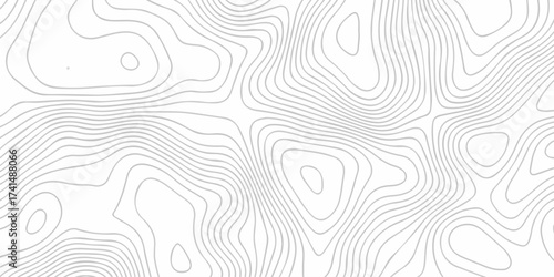 Topographic map background geographic line map with seamless ornament design. The black on white contours vector topography stylized height of the lines map.