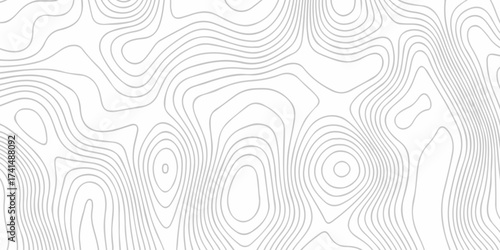Topographic map background geographic line map with seamless ornament design. The black on white contours vector topography stylized height of the lines map.