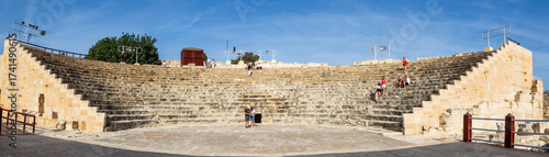 Billede på lærred Ruins and remnants of Greco-Roman theatre of an ancient Greek city-state called Kourion near Limassol on the island of Cyprus