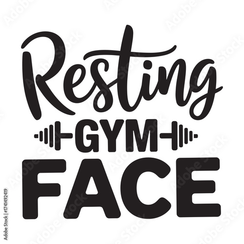 Resting GYM face. Vector EPS file