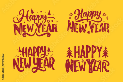 Happy New Year 2026 Typography Design for Festive Greetings