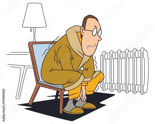 Man freezes in room with cold.